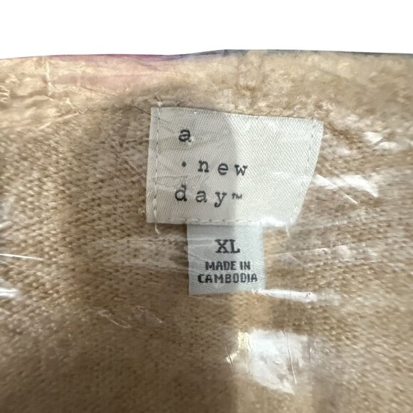 A New Day Sweater Women's XL Open Front Knit Cardigan Pockets Colorblock Stripe - Picture 7 of 8